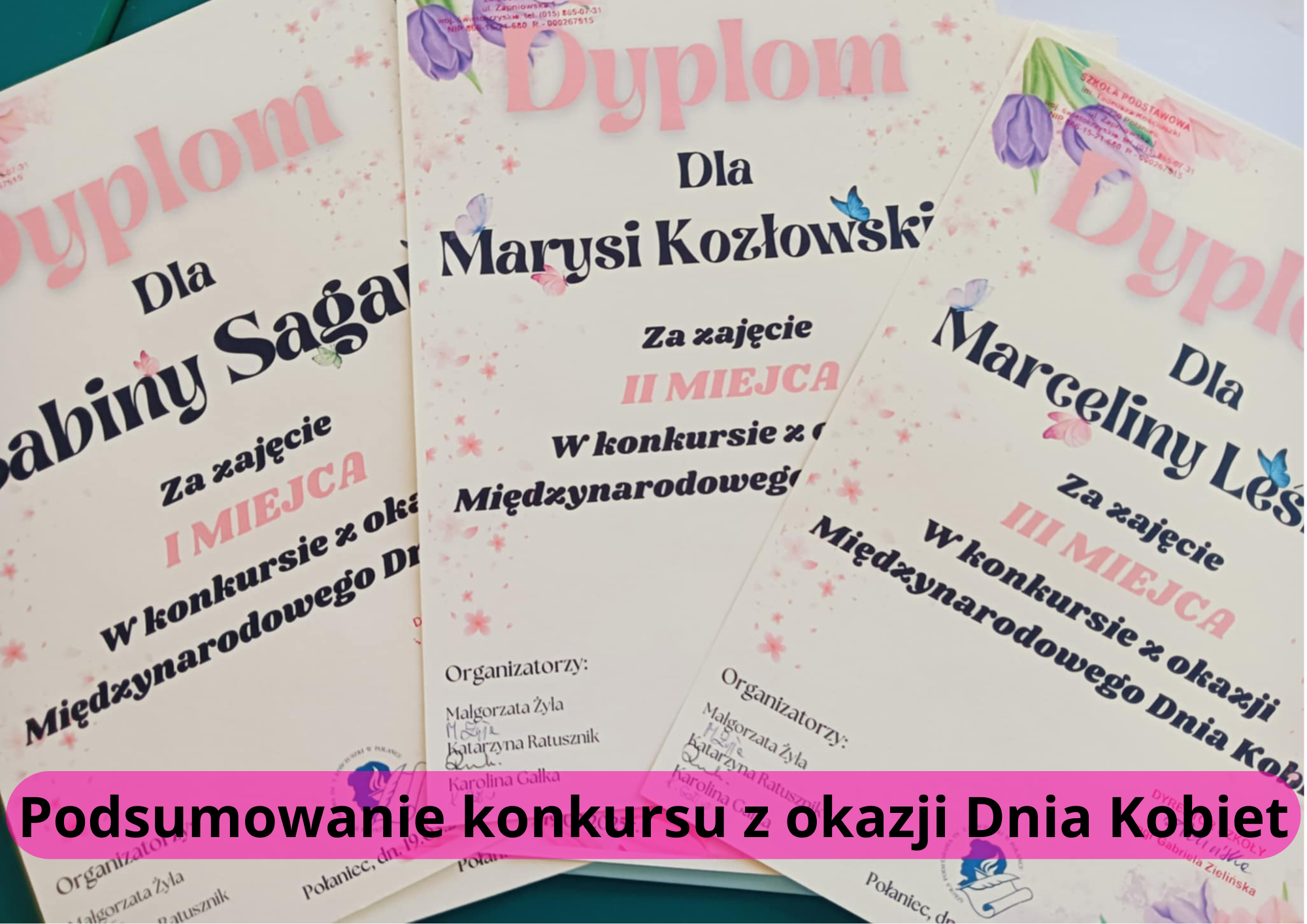 Podsumowanie konkursu - dyplomy