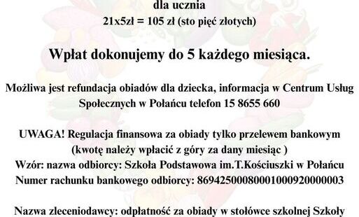 Abonament obiadowy - październik