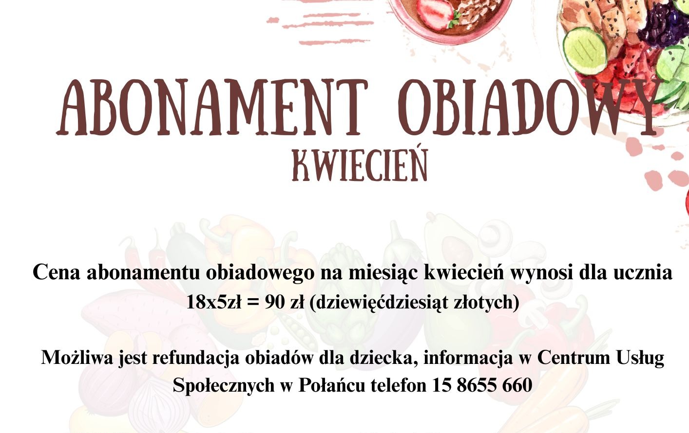 Zdjęcie do Abonament obiadowy - kwiecień
